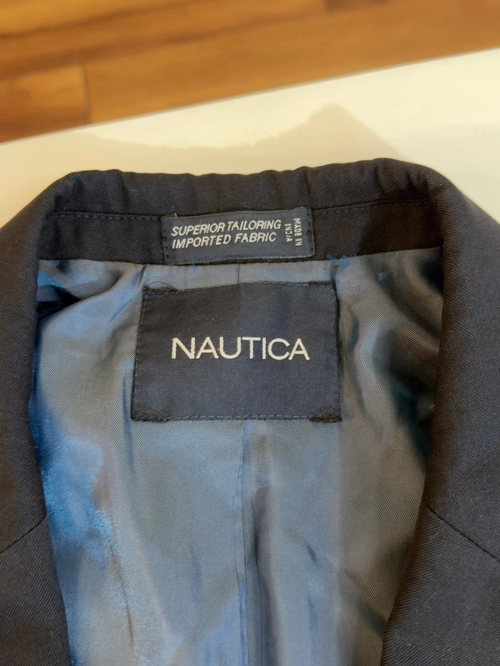 Nautica Men’s 100% Wool Navy Blue 2 Button Blazer Sport Coat Size 44R